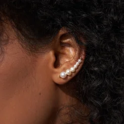 byBiehl® Danmark Perleøreringe|Sølvøreringe<Aura Earclimbers Large
