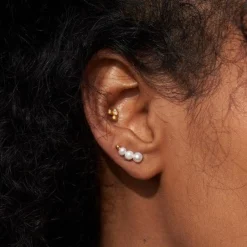 byBiehl® Danmark Perleøreringe|Guldøreringe<Aura Earclimbers Small