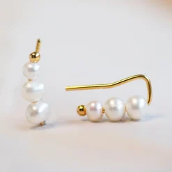 byBiehl® Danmark Perleøreringe|Sølvøreringe<Aura Earclimbers Small