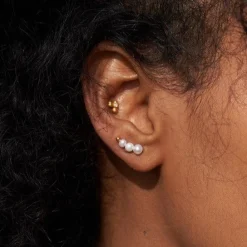 byBiehl® Danmark Perleøreringe|Sølvøreringe<Aura Earclimbers Small