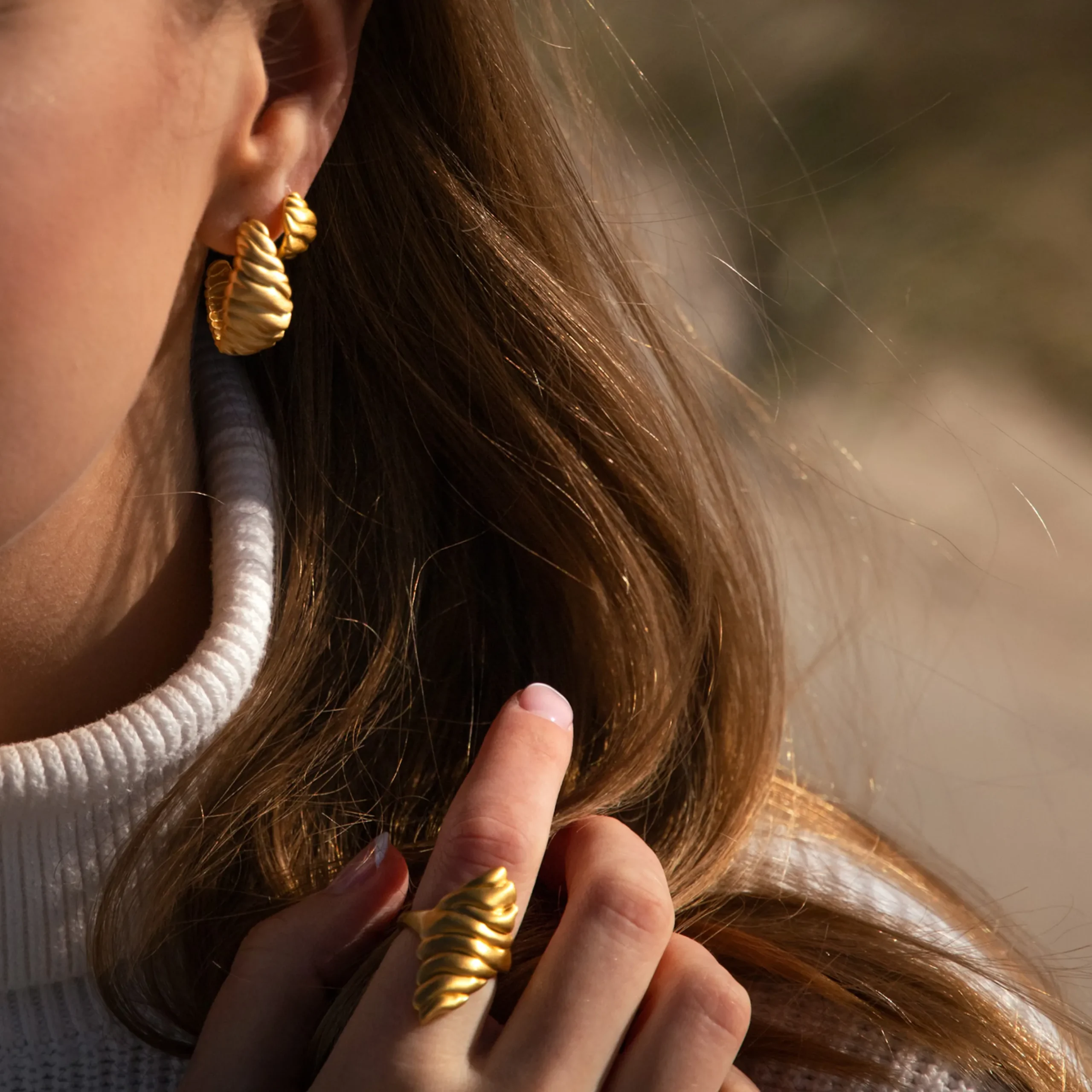 byBiehl® Danmark Guldøreringe|Hoops<Dunes Hoops Large
