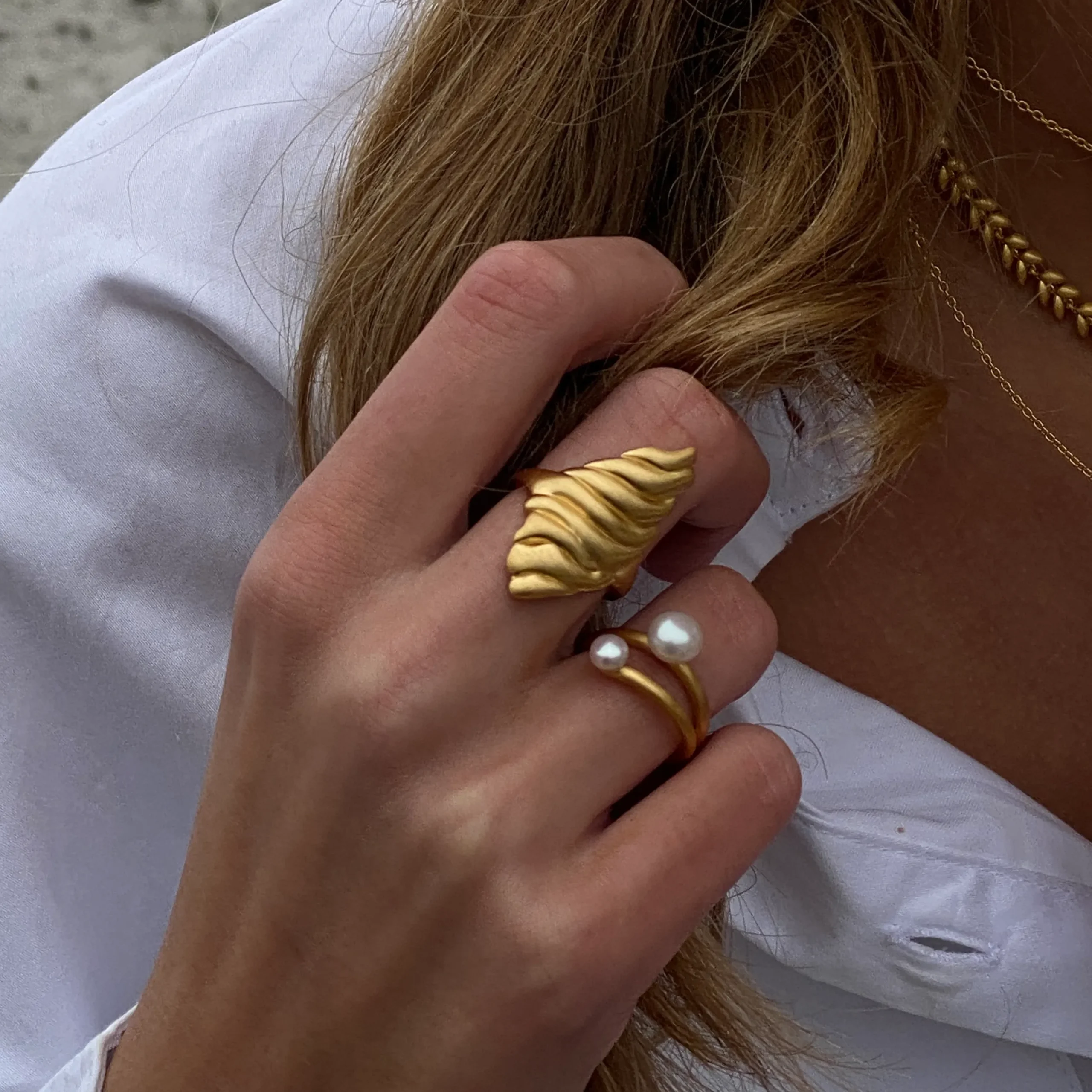 byBiehl® Danmark Guldringe<Dunes Large ring