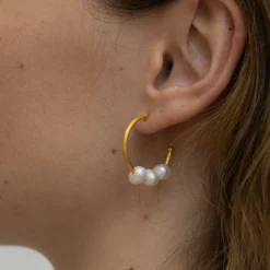 byBiehl® Danmark Perleøreringe|Guldøreringe<Emily Hoops Small