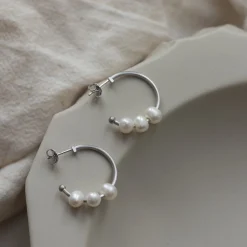 byBiehl® Danmark Perleøreringe|Sølvøreringe<Emily Hoops Small