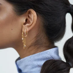 byBiehl® Danmark Perleøreringe|Guldøreringe<Jungle Ivy Hoops Pearl