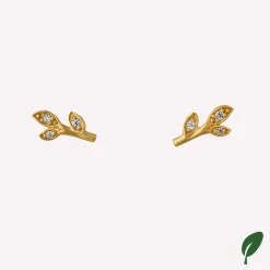 byBiehl® Danmark Guldøreringe|Ørestikker<Jungle Ivy Sparkle Leaf ørestikker
