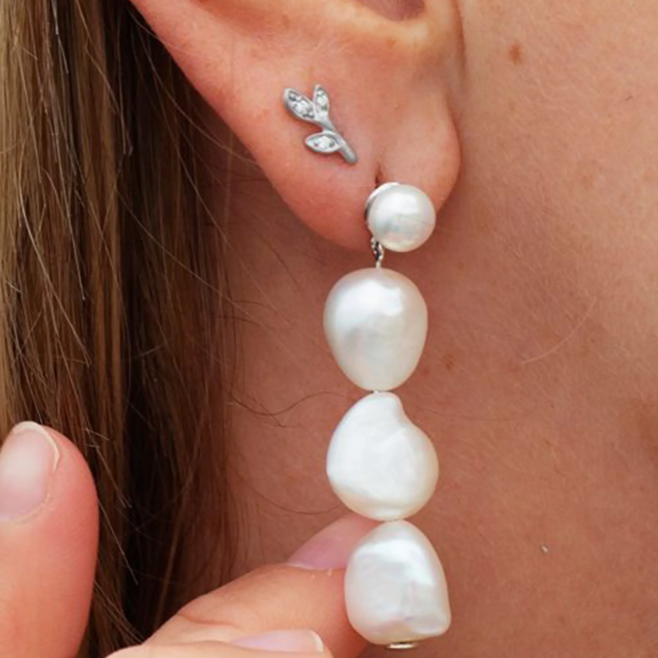 byBiehl® Danmark Sølvøreringe|Ørestikker<Jungle Ivy Sparkle Leaf ørestikker