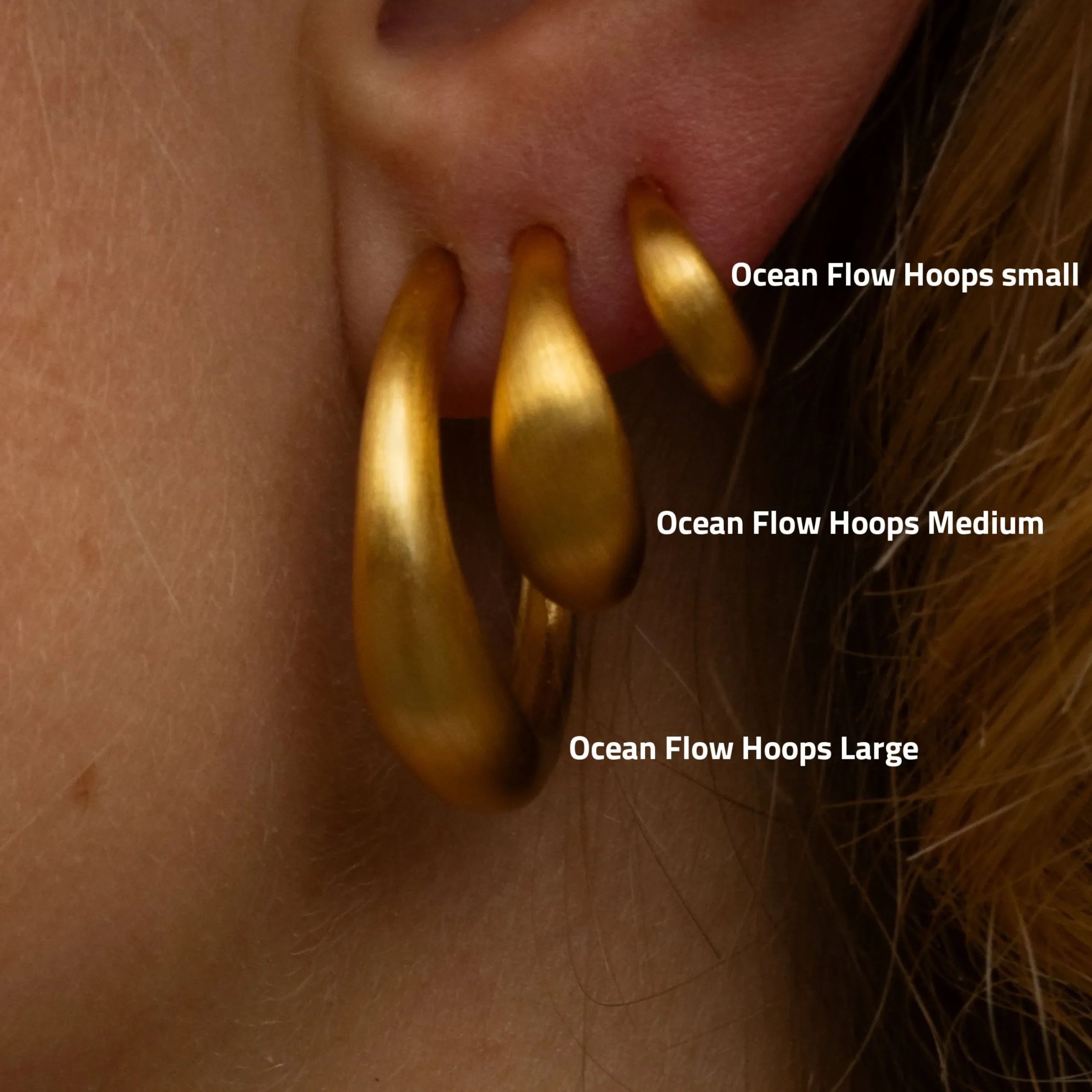 byBiehl® Danmark Guldøreringe<Ocean Flow Hoops Small