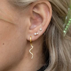 byBiehl® Danmark Perleøreringe|Guldøreringe<Pearl Double ørestikker