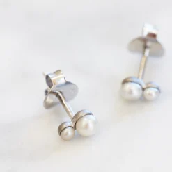 byBiehl® Danmark Perleøreringe|Sølvøreringe<Pearl Double ørestikker
