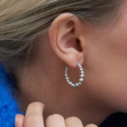 byBiehl® Danmark Sølvøreringe<Pebbles Hoops