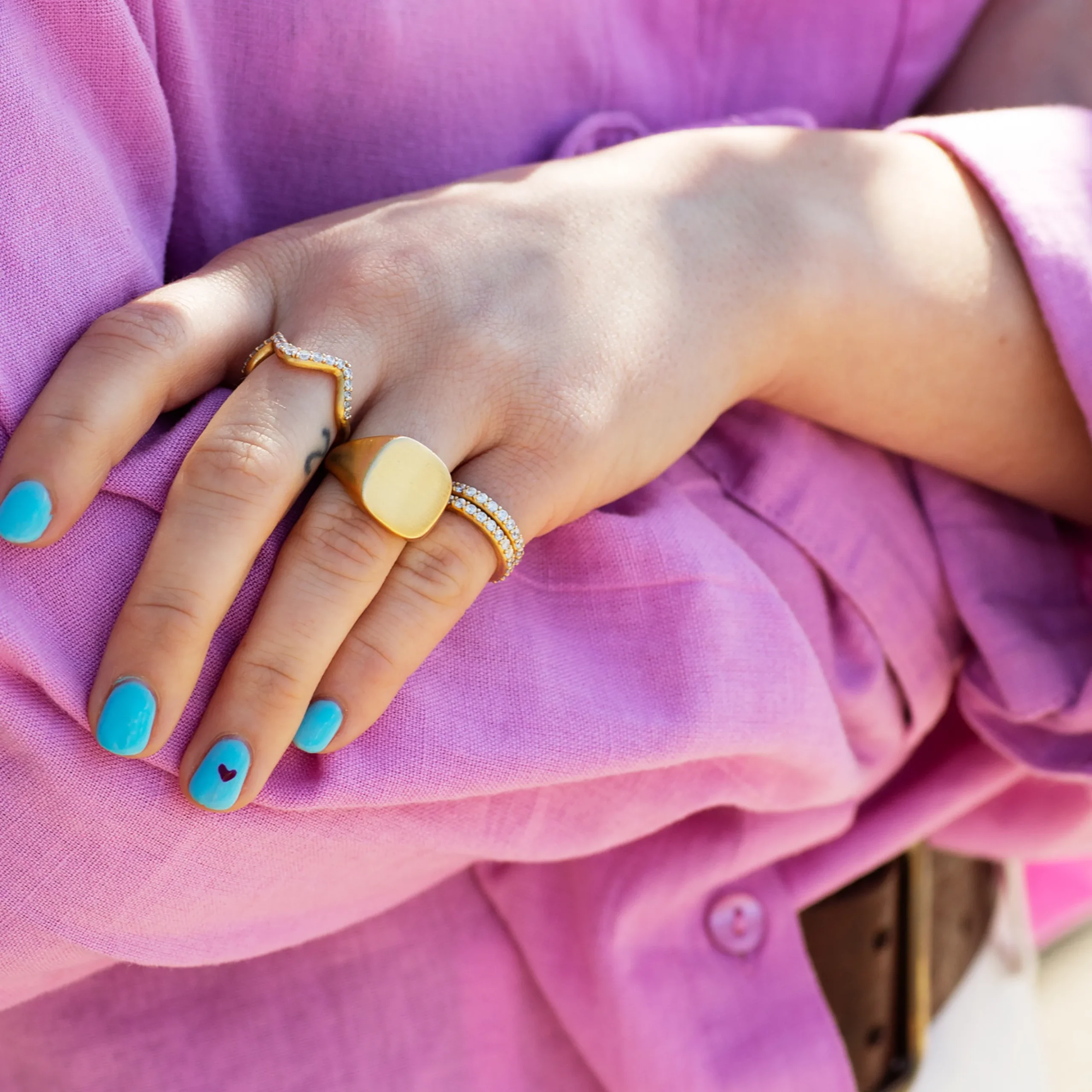 byBiehl® Danmark Guldringe<Signet Square ring