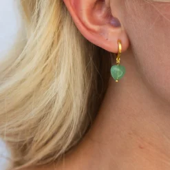 byBiehl® Danmark Guldøreringe<Soft Heart Hoop Green