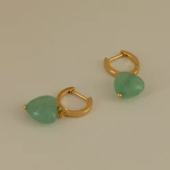 byBiehl® Danmark Guldøreringe<Soft Heart Hoop Green