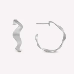 byBiehl® Danmark Sølvøreringe|Hoops<Wave Hoops Grande
