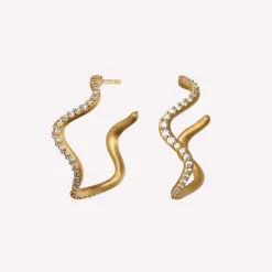 byBiehl® Danmark Guldøreringe|Hoops<Wave Hoops Sparkle