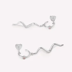byBiehl® Danmark Sølvøreringe<Wave Mini Hoop lyserød