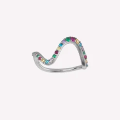 byBiehl® Danmark Sølvringe<Wave Rainbow Large ring