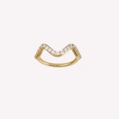byBiehl® Danmark Guldringe<Wave Sparkle Small ring