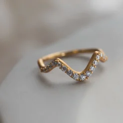 byBiehl® Danmark Guldringe<Wave Sparkle Small ring