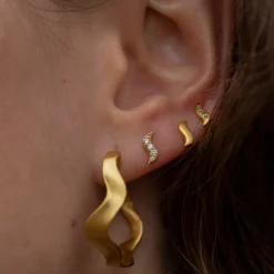 byBiehl® Danmark Guldøreringe|Ørestikker<Wave Studs
