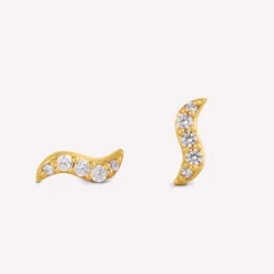 byBiehl® Danmark Guldøreringe|Ørestikker<Wave Studs Sparkle